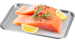 Atlantic salmon, portions